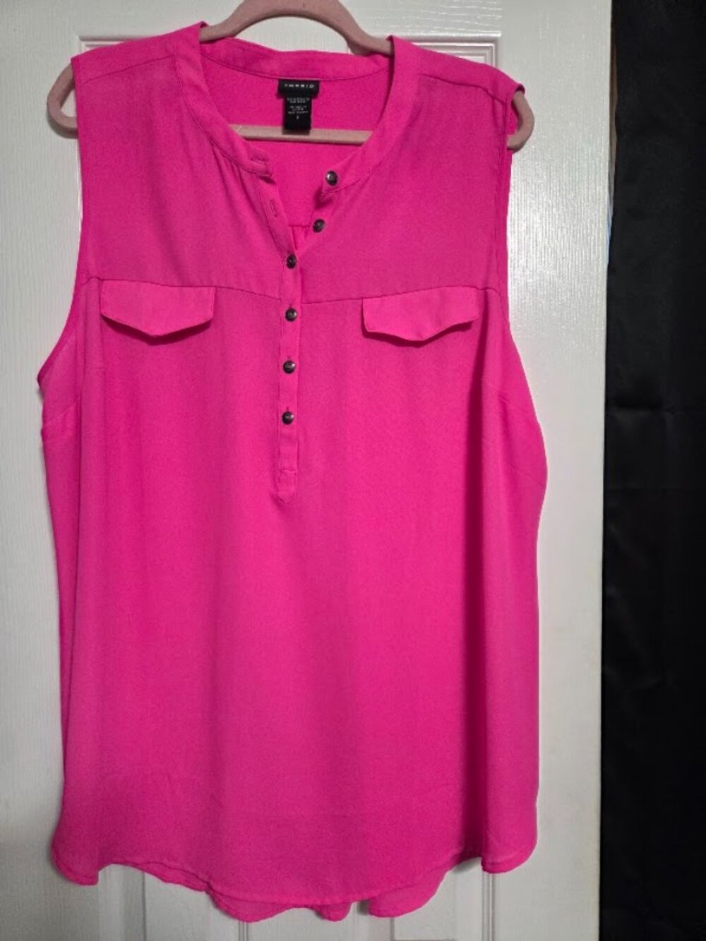 Torrid Hot Pink Sleeveless Utility Blouse Size 2 2X 18/20